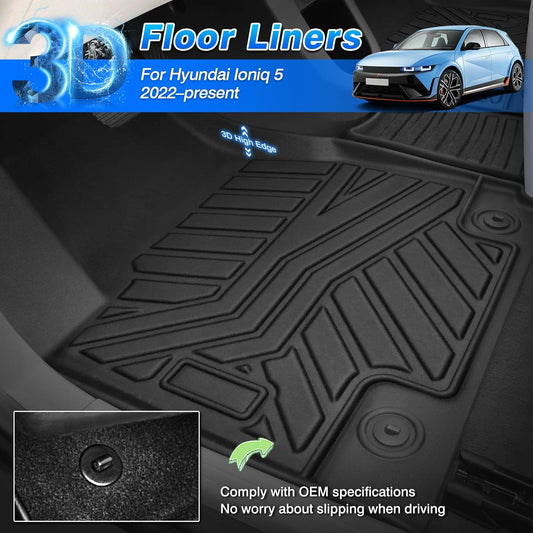 Cartist Floor Mats Fit for Hyundai Ioniq 5 2022 2023 2024 2025 (Fit Unmovable Console Only) (Not Fit Limited Model) All Weather Floor Liners for Ioniq 5 Accessories