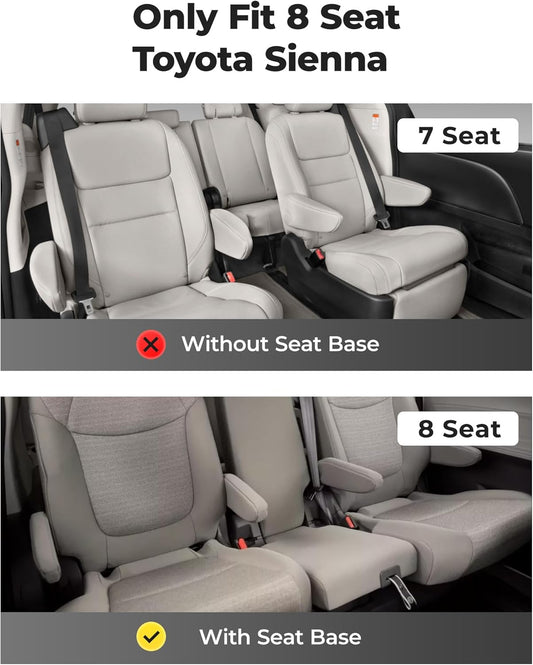 3W Floor Mats Fit Toyota Sienna 2021-2024 2025 (Only for 8 Seat), TPE All Weather Custom Fit Floor Liner for Toyota Sienna 1st, 2nd and 3rd Row, Black (Only for 8 Seater)