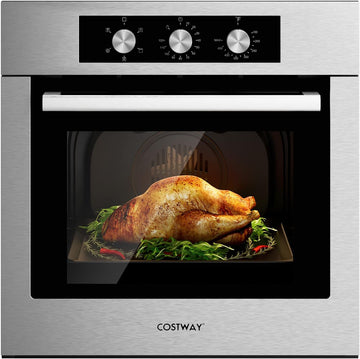 Costway 24" Single Wall Oven 2.47Cu.ft Built-in Electric Oven 2300W w/ 5 Cooking Modes