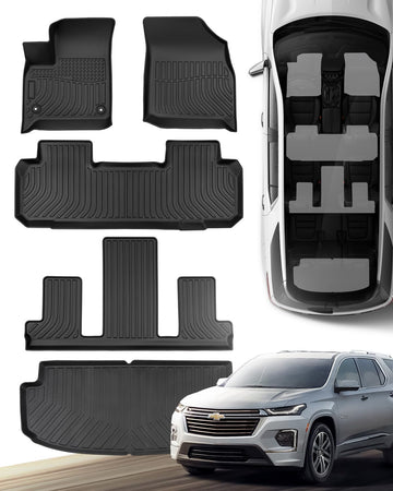 CreeKT All Weather Floor Mats & Cargo Liner for Chevy Traverse  2018-2025