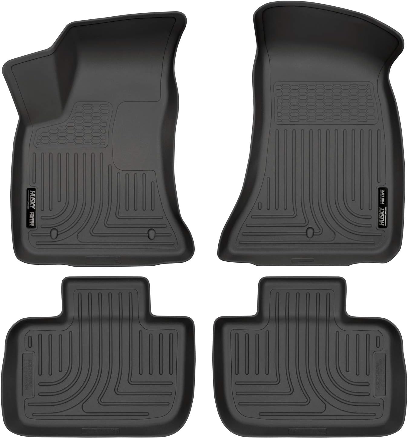 Husky Liners 98061 2011-2019 Chrysler 300 RWD, 2011-2019 Dodge Charger RWD Custom Fit WeatherBeater Molded Front and Second Seat Floor Liner Set for Select Chrysler 300/Dodge Charger Models (Black)