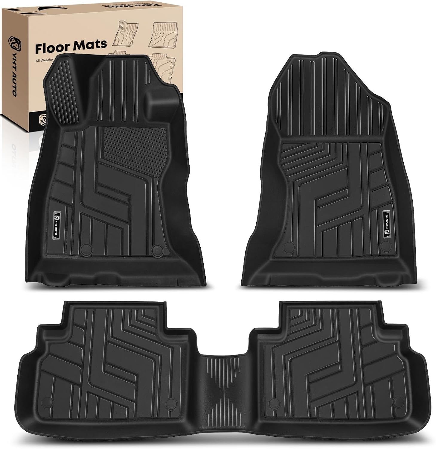 YHTAUTO Floor Mats Fit 2019-2024 Subaru Forester, All Weather Floor Liners Odorless Custom Fit Car Mats, 1st & 2nd Row