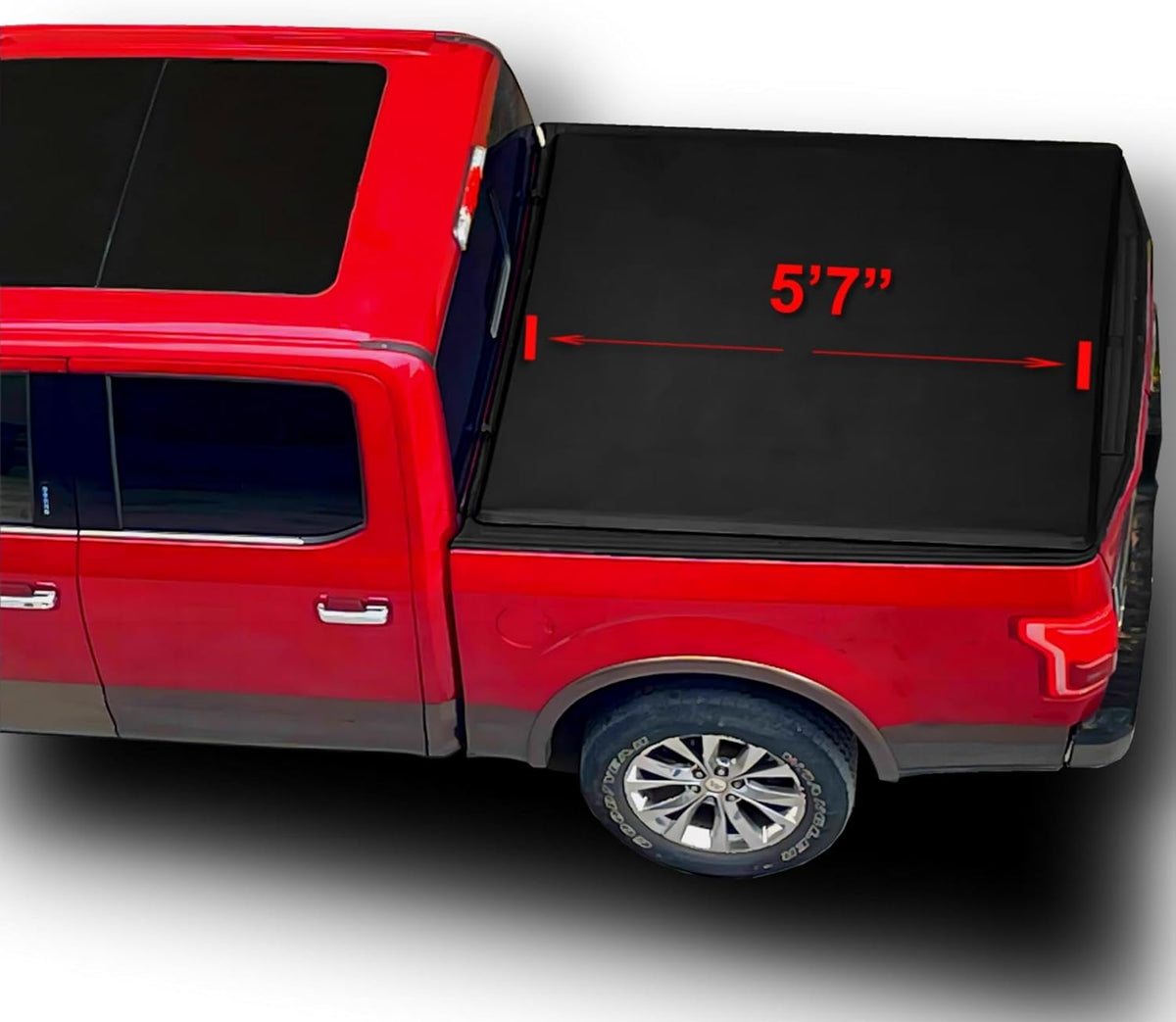 OSOBAK Soft Roll Up 5&#39;7&quot; Truck Tonneau Cover Compatible for 2019 2020 2021 2022 2023 2024 Ram 1500 New Body Style Vinyl Bed Cover | Fleetside Without Rambox Not for 2019+ Classic Body