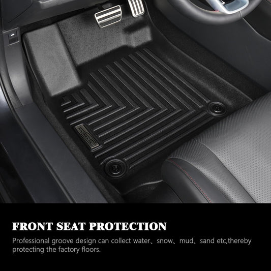 XINSHANGXIU Floor Mats & Cargo Liner for Kia Soul 2025 2024 2023 2022 2021 2020,1st 2nd Row with Trunk Mat,TPE All Weather Protection Slush Floor Liner Black