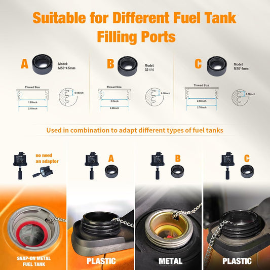 12V DC Gasoline Fuel Pump for Generators - High-Efficiency Automatic Electric Transfer Pump, Universal Fit with 3 Adapters, Unattended Operation (SPEFP-PRO)