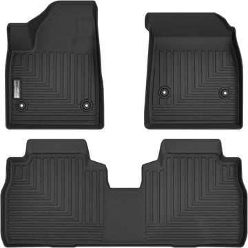 XINSHANGXIU Floor Mats for 2024 2025 Chevrolet Chevy Equinox EV,TPE All Weather Protection Slush 1st & 2nd Row Floor Liners Black