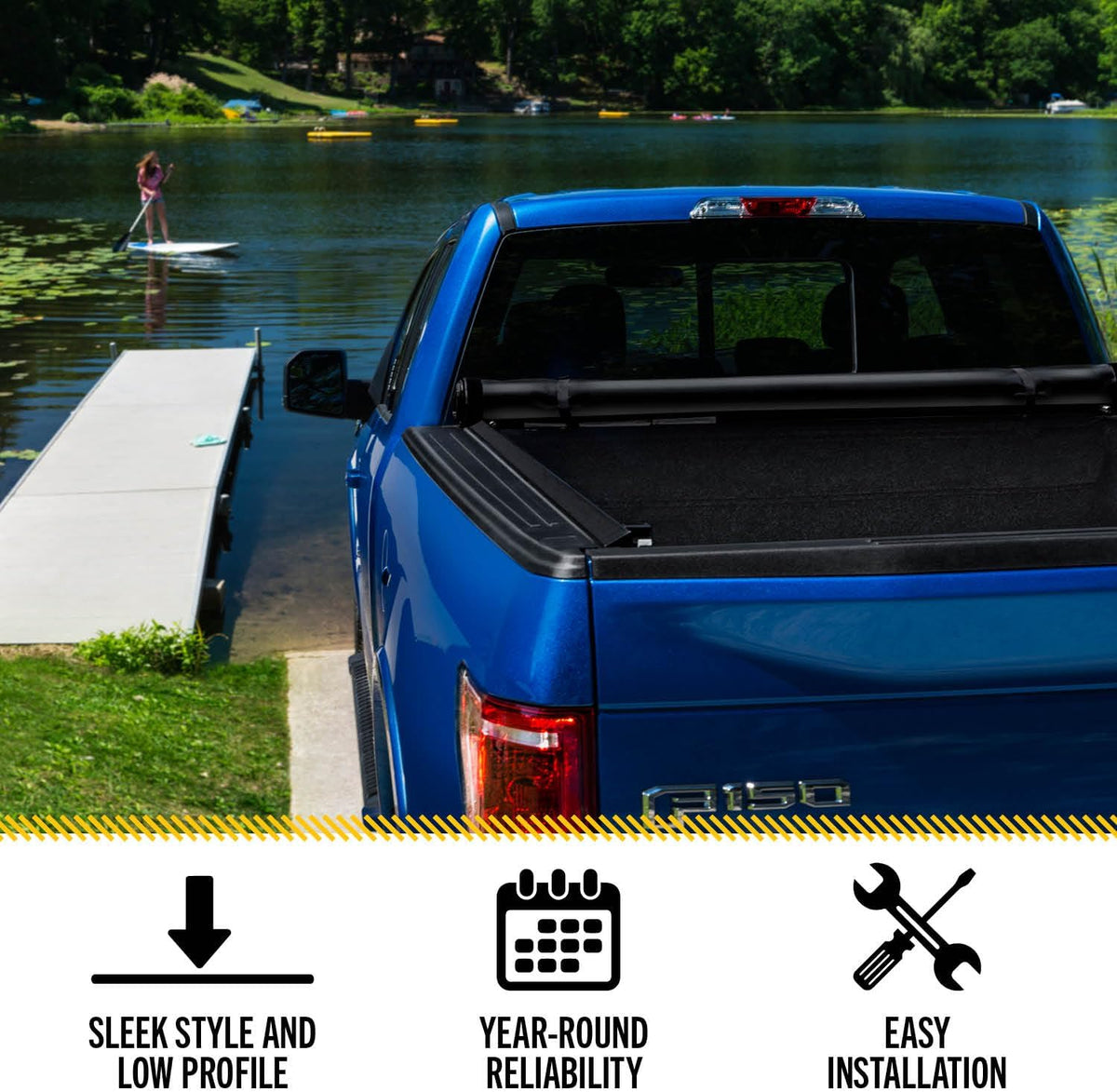 TruXedo Lo Pro Soft Roll-up Truck Bed Tonneau Cover | 597701 | fits 15-19 Ford F-150 5&#39;6&quot; Bed