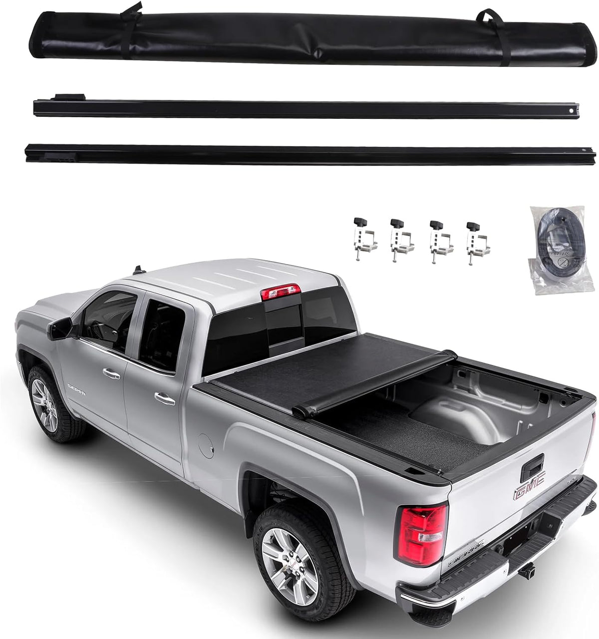 OKSTENCK Soft Roll Up Truck Bed Tonneau Cover Compatible with 2009-2018 Dodge Ram 1500 | 2019-2022 Classic ONLY|Without RamBox, 5&#39;7&quot;