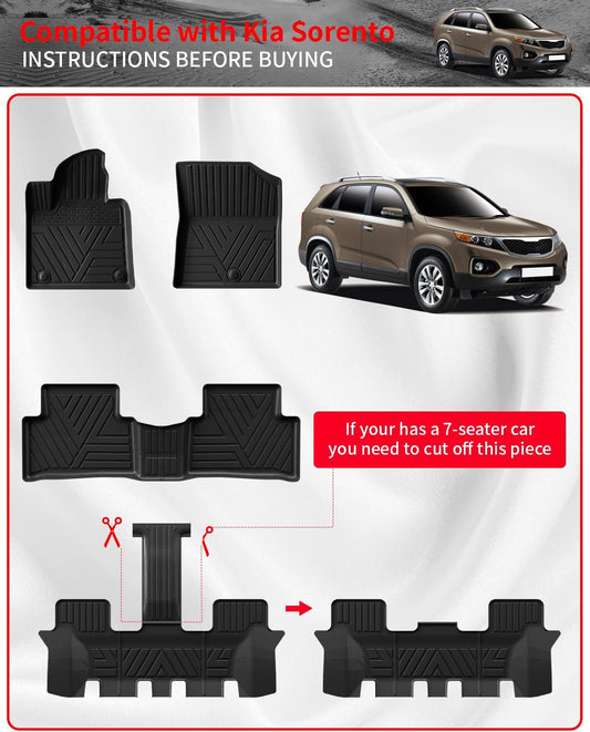 ElementShield Floor Mats & Cargo Mat Compatible with 2021-2025 Kia Sorento 6&7 Passenger