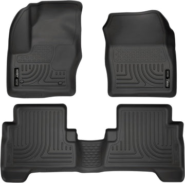Husky Liners Weatherbeater Floor Mats | Fits 2013-2019 Ford Escape; 2013-2018 Ford C-Max | Front & 2nd Row, 3-pc Black - 99741