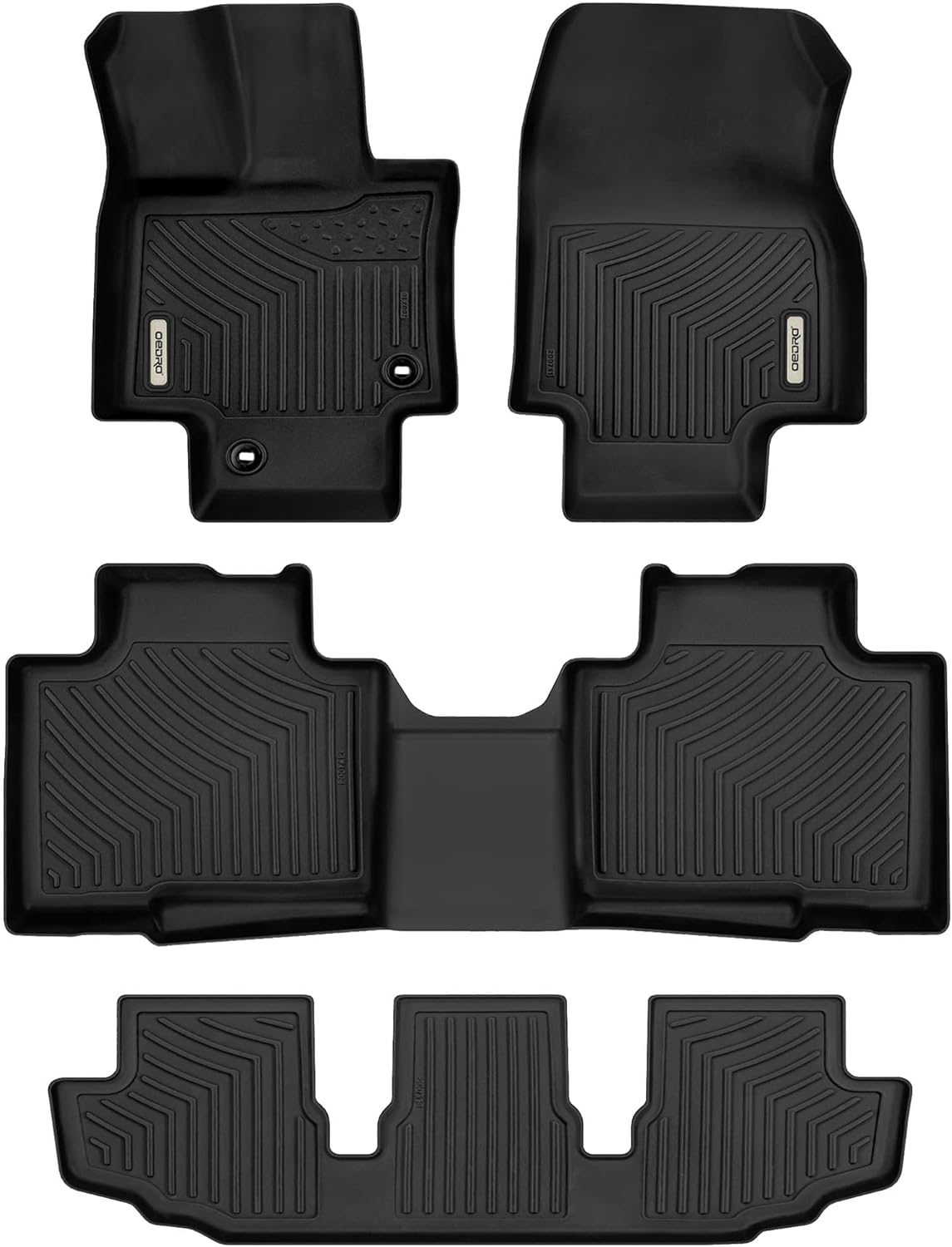 Floor Mats for 2020-2023 Toyota Highlander W/ 2nd Row Bench or Bucket Seats w/Center Console