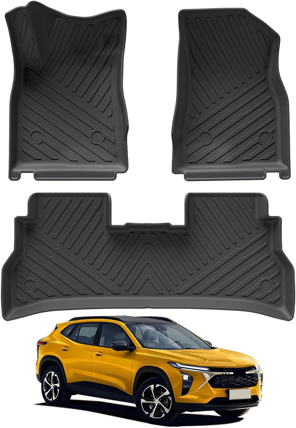 Smabee Floor Mats  Compatible with 2024 Chevrolet Trax TPE All Weather 2 Row Floor Liners Trunk Heavy Duty  Interior Accessories Black