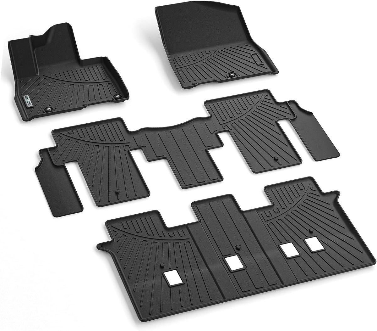 WAYIDSS Floor Mats for Kia Carnival 2022 2023 2024, 3 Rows Full Set(Only Fits 8 Seats Models.Fits LX w/seat Package, EX and SX. Does NOT fit Prestige Models),TPE All Weather Car Floor Liners