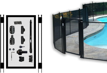 Pool Fence DIY by Life Saver Self-Closing Gate Kit, Black