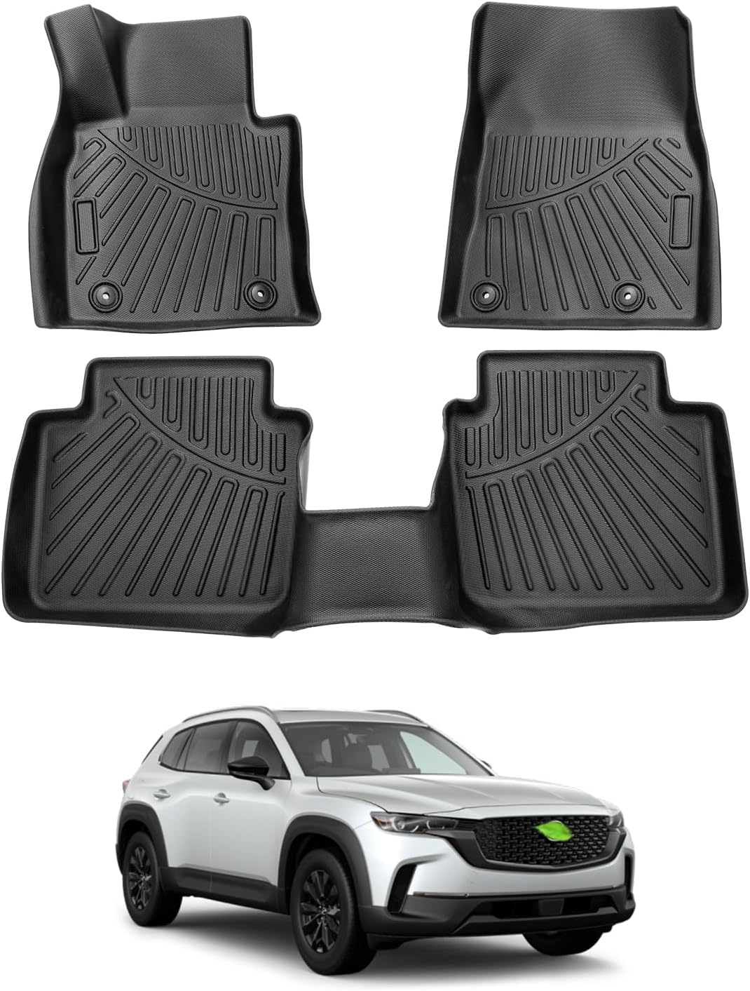 Cacartist Floor Mats Custom Fit for Mazda CX50 CX-50 2023 2024 2025 for CX-50 Accessories TPE Anti-Slip Heavy Duty All Weather Waterproof Durable1st & 2nd Row Floor Liners