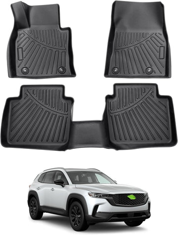 Cacartist Floor Mats Custom Fit for Mazda CX50 CX-50 2023 2024 2025 for CX-50 Accessories TPE Anti-Slip Heavy Duty All Weather Waterproof Durable1st & 2nd Row Floor Liners