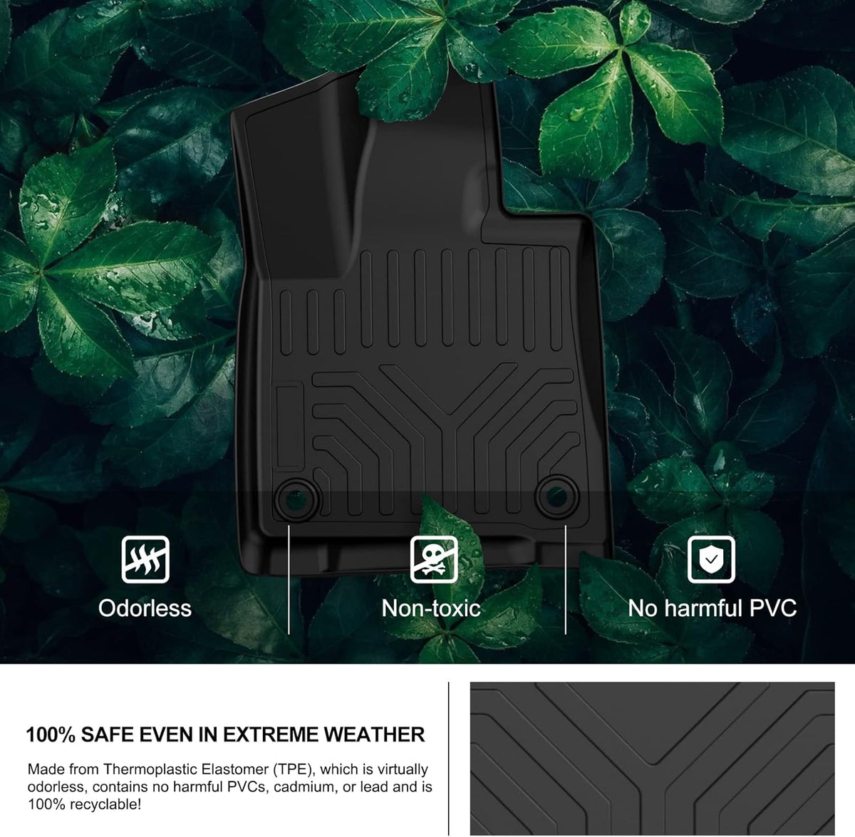 KIWI MASTER Floor Mats for 2016-2022 Lexus RX350/ RX450h (RX All Models), 2018-2022 RX350L/ RX450hL (RXL All Models) Accessories All Weather Mat Liners TPE Slush Liner Black