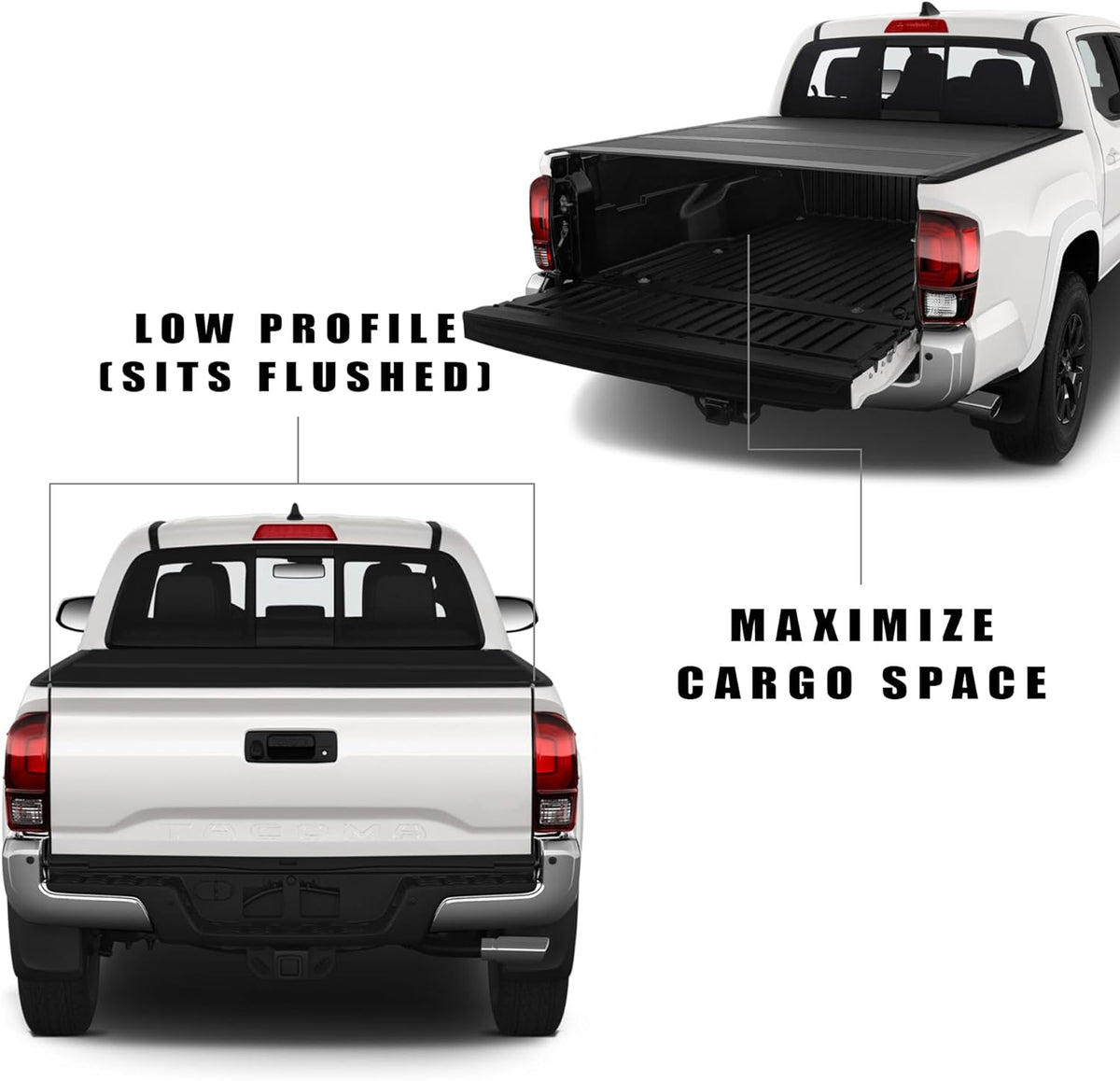 Armordillo USA 8705308 CoveRex TFX Series Low Profile Hard Tri-Fold Truck Bed Tonneau Cover Fits 2016-2023 Toyota Tacoma 5 Ft (60&quot;) Short Bed