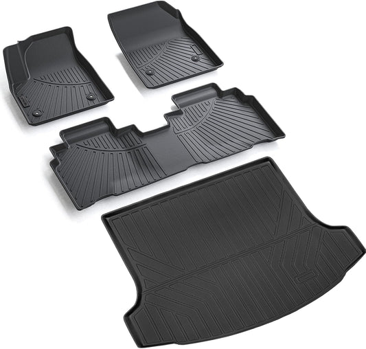 AltraVos Floor Mats & Trunk Mat for 2024 2025 Chevy Chevrolet Blazer EV/Honda Prologue,TPE All Weather Protection 1st & 2nd Row Car Floor Liners with Cargo Liner Accessories-Black