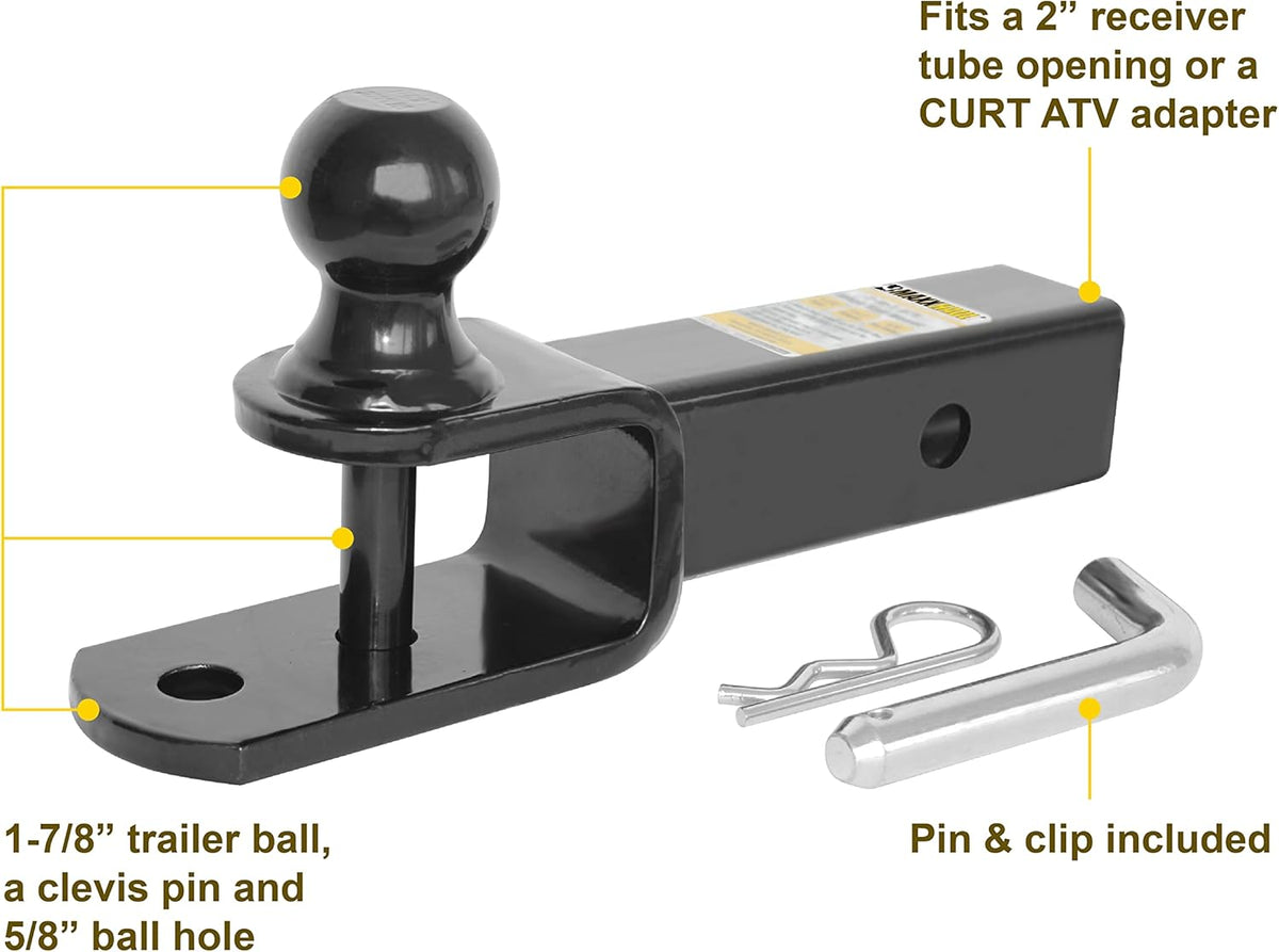 NAVIFREE Rock Sliders | Tree Kickers fit for Polaris RZR (See Fitment) with FREE ATV Hitch Mount!