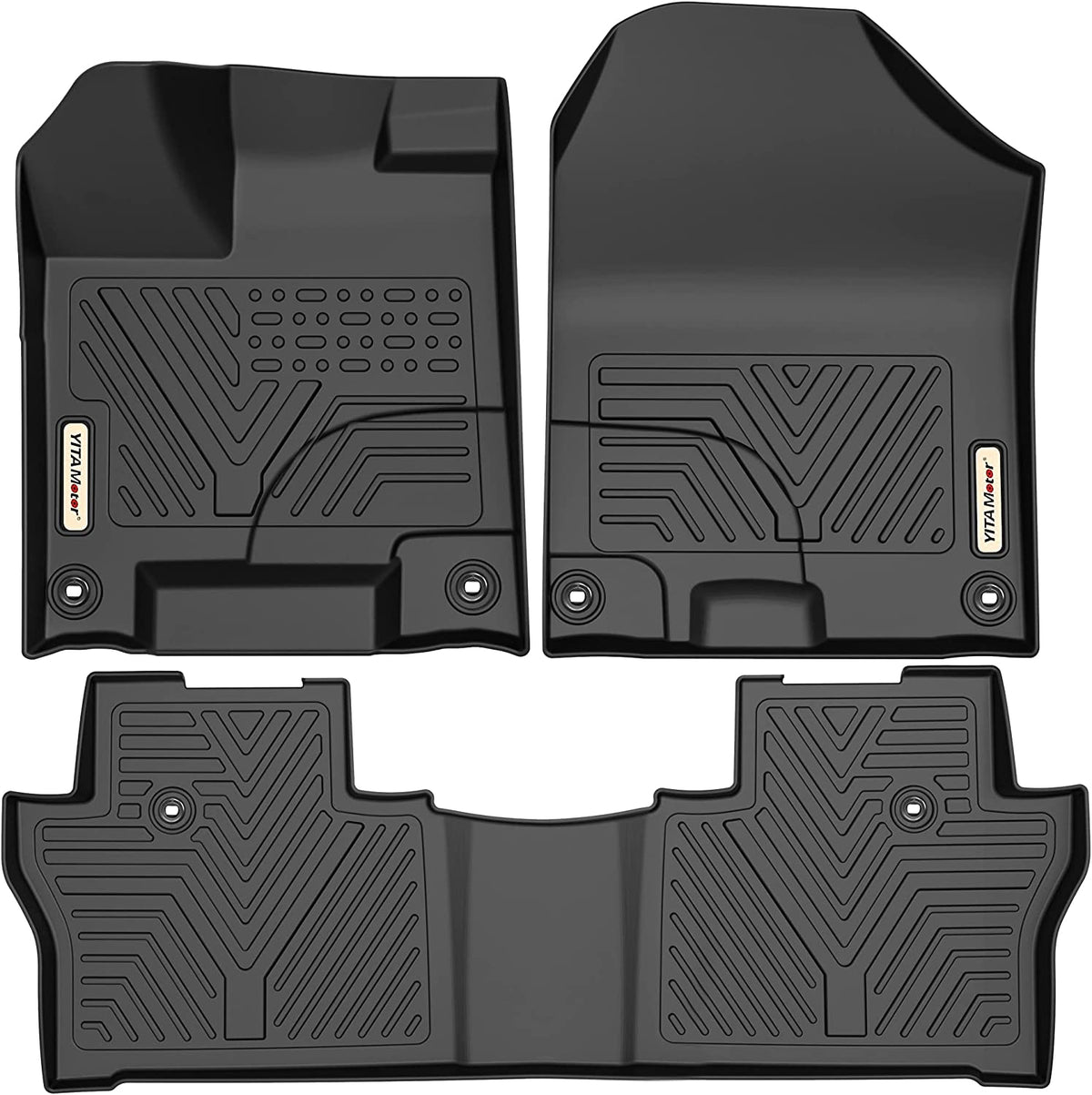 YITAMOTOR Floor Mats Compatible with Honda Pilot, Custom Fit Floor Liners for 2016-2022 Honda Pilot, 1st &amp; 2nd Row All Weather Protection, Black