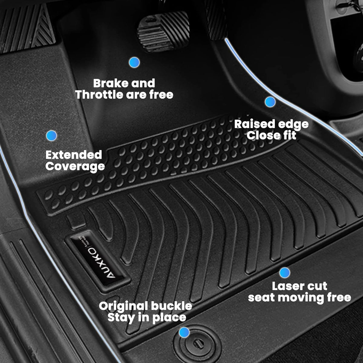 Auxko All Weather Floor Mats Fits for Mazda CX-90(Include PHEV) 2024 2025 6&amp;7 seat 3 Rows TPE Liners Accessoires for Mazda CX90 2024 2025 All Season Guard Odorless Anti-Slip Mats