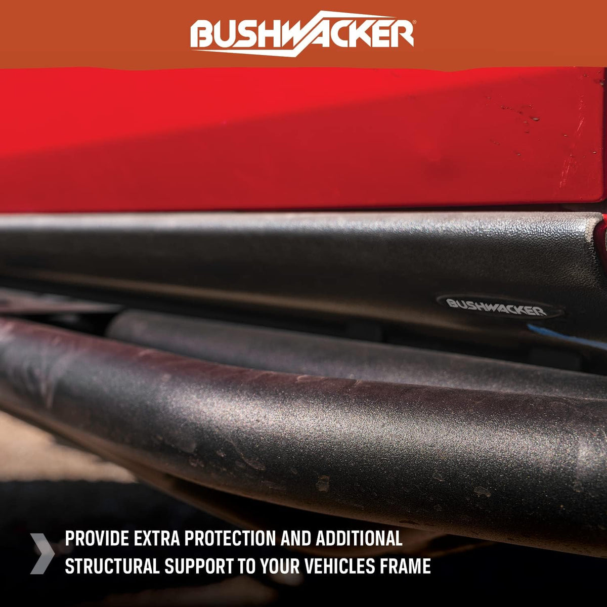 Bushwacker Trail Armor Side Rocker | 4-Piece Set, Black, Textured Finish | 14065 | Fits 2014-2018 Chevrolet/GMC Silverado/Sierra 1500 with Crew Cab