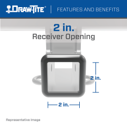 Class 3 Trailer Hitch, 2 Inch Square Receiver, Black, Compatible with Volvo XC60 Part No 75671