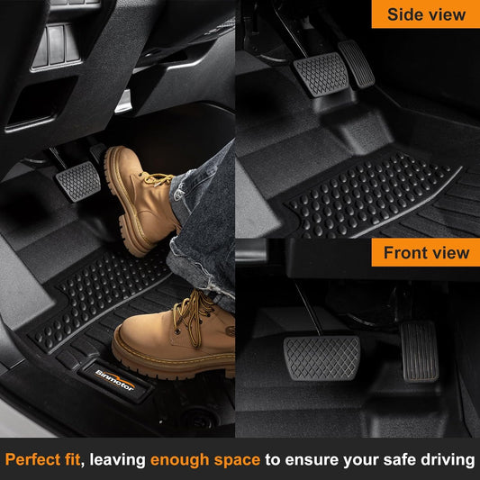 Binmotor All Weather Floor Mats for KIA Telluride 2020 - 2024, 1st & 2nd & 3rd Row Full Set, Heavy Duty Car Floor Liners-Black Telluride Accessories