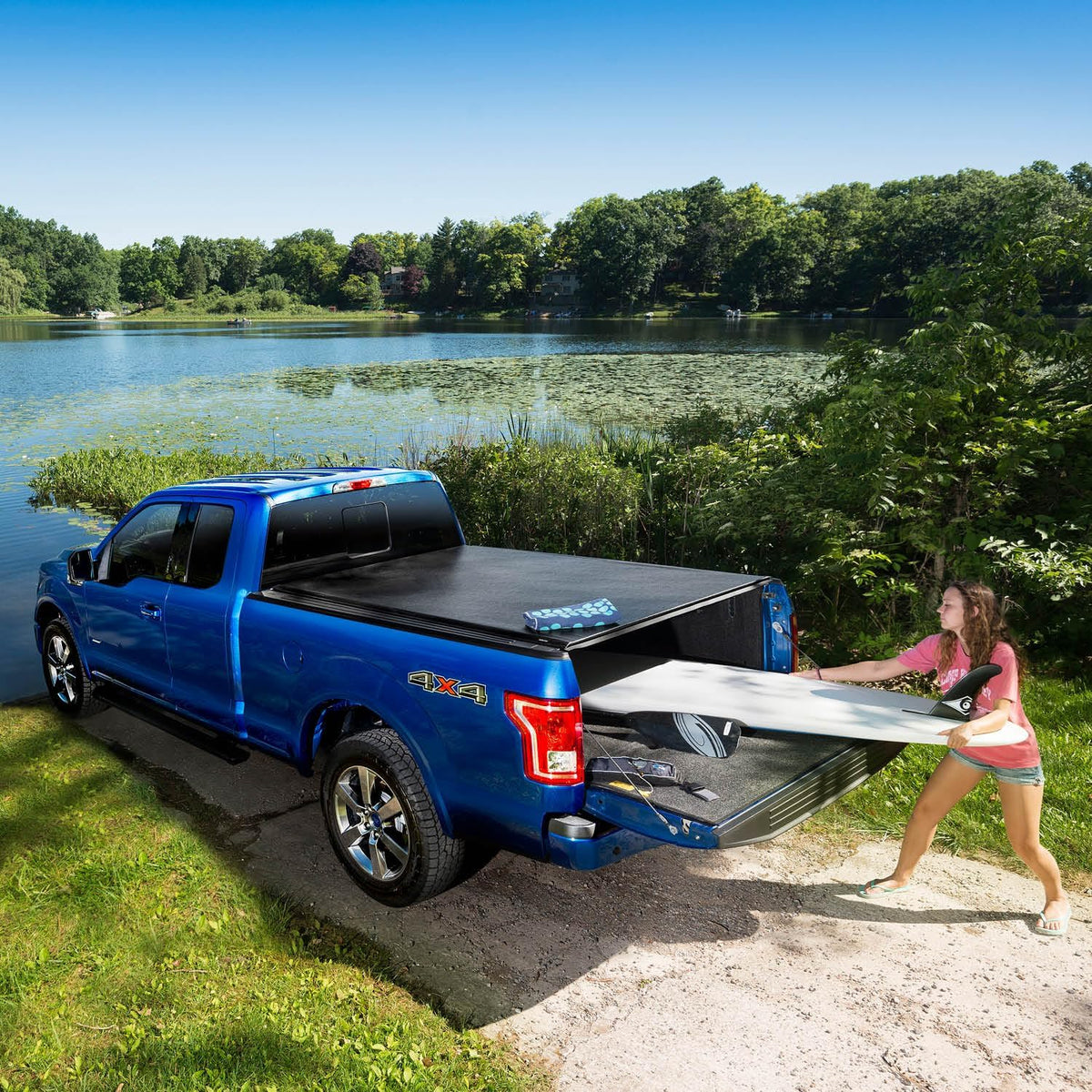 TruXedo Lo Pro Soft Roll-up Truck Bed Tonneau Cover | 597701 | fits 15-19 Ford F-150 5&#39;6&quot; Bed