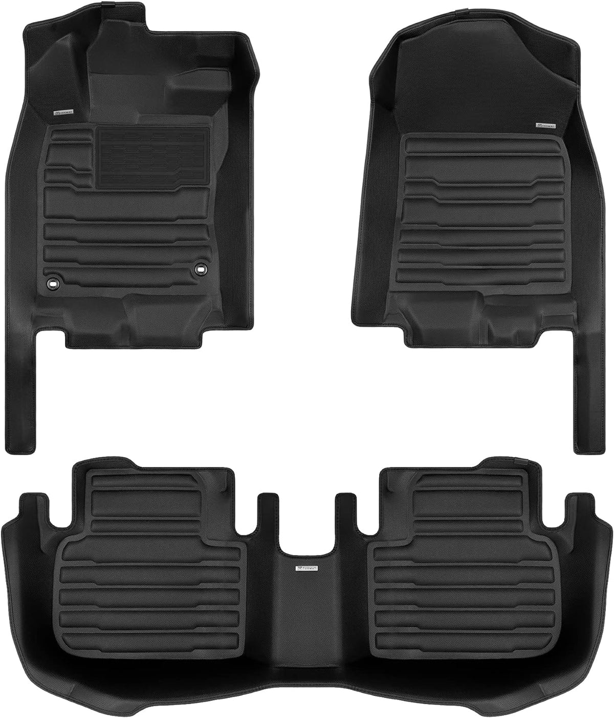 TuxMat 8704 - for Honda Civic  Without Rear USB Charging Port 2022-2024 Models - Custom Car Mats - Maximum Coverage, All Weather, Laser Measured - This Full Set Includes 1st and 2nd Rows