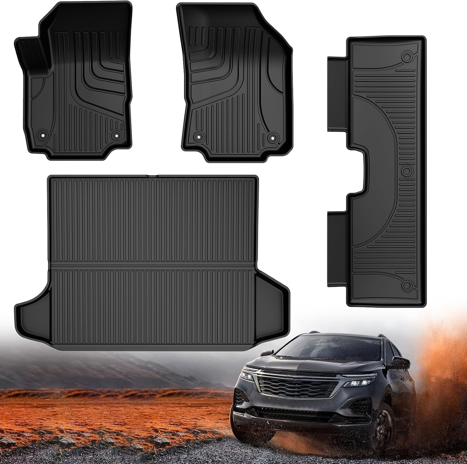 AOMSAZTO Floor Mats , Cargo Liner , and Seat Back Protector Compatible with 2018-2024 Chevy Equinox (Not for EV)