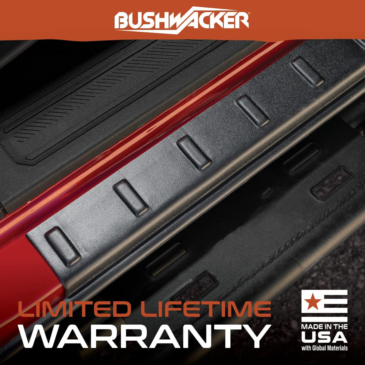 Bushwacker Trail Armor Side Rocker | 4-Piece Set, Black, Textured Finish | 14065 | Fits 2014-2018 Chevrolet/GMC Silverado/Sierra 1500 with Crew Cab