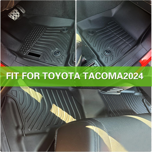 ELEMENTSHIELD Floor Mats for 2024-2025 Toyota Tacoma (Does Not Fit Tacoma Hybrid) TPE Rubber Floor Liners 1st & 2nd Row Full Set, Black.Only Fit 2024-2025 Toyota Tacoma.(Not Fit Tacoma Hybrid