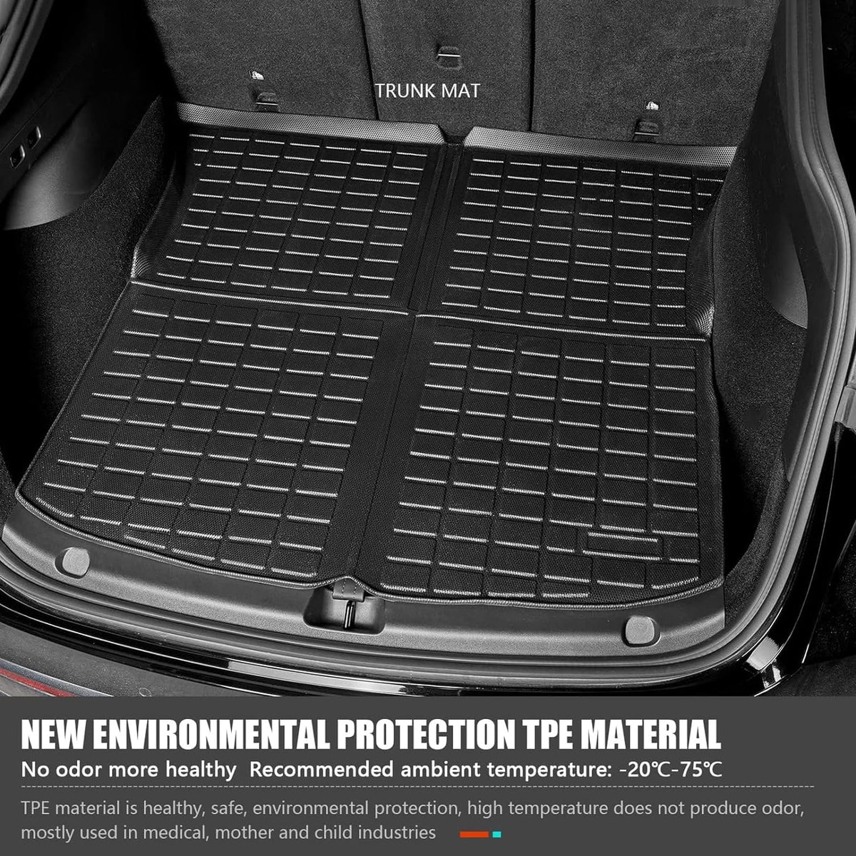 Maysoo Floor Mats for Tesla Model Y 2024-2020 All Weather TPE Cargo Liner Floor Mats and Cargo Trunk Mats Accessories (Set of 6)