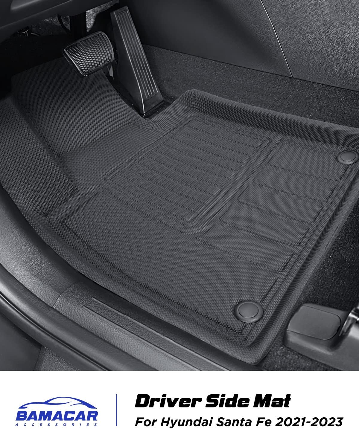 BAMACAR® for Hyundai Santa Fe Floor Mats 2024 2023 2022 2021(Gas ONLY) All Weather First &amp; Second Row  and Cargo Liner