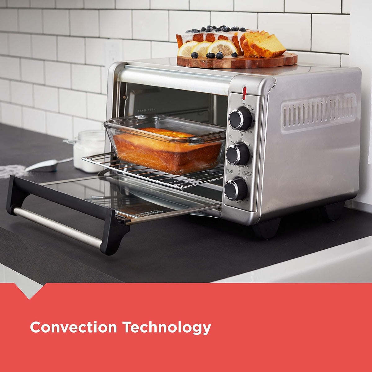 BLACK+DECKER Crisp &#39;N Bake Air Fry Toaster Oven, 6 Slice, 5 Cooking Functions, Stainless Steel, TO3215SSD