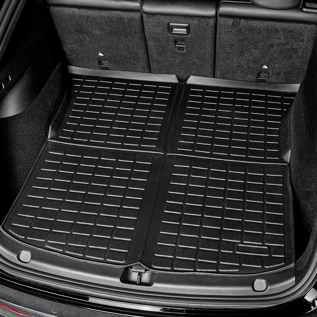 Maysoo Floor Mats for Tesla Model Y 2024-2020 All Weather TPE Cargo Liner Floor Mats and Cargo Trunk Mats Accessories (Set of 6 - Does Not Fit 7-Seat)
