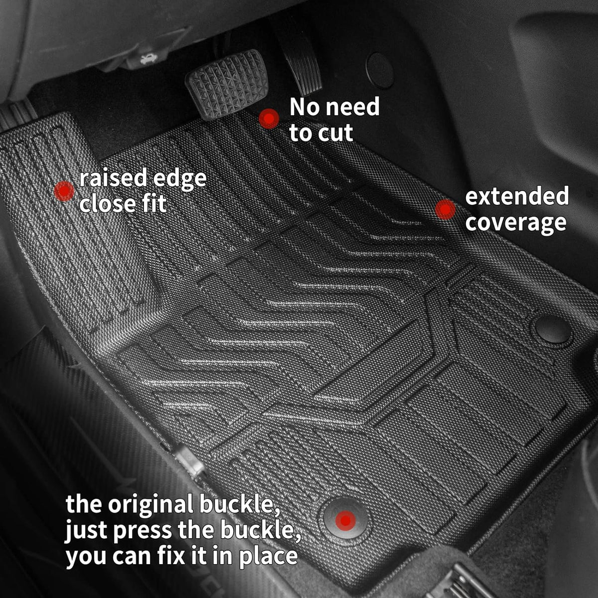 Thinzyou Floor Mats Compatible with 2018-2024 Chevrolet Equinox / GMC Terrain TPE All Weather Floor Mats &amp; Cargo Liner