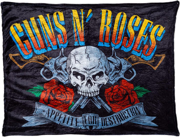 Guns N Roses Appetite for Destruction Plush Throw Blanket (50" by 60")