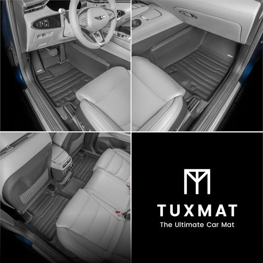 TuxMat 8772 - for Genesis GV70 EV 2023-2025 Models - Custom Car Mats - Maximum Coverage, All Weather, Laser Measured - This Full Set Includes 1st and 2nd Rows