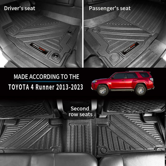 Jdeymat Custom for Toyota 4Runner 2013-2024 Floor Mats Cargo Trunk Liner and Backrest Mats Set All Weather TPE Rubber Protector Mat for Toyota 4 Runner Accessories (5 Seat Full Set 8 Mats)