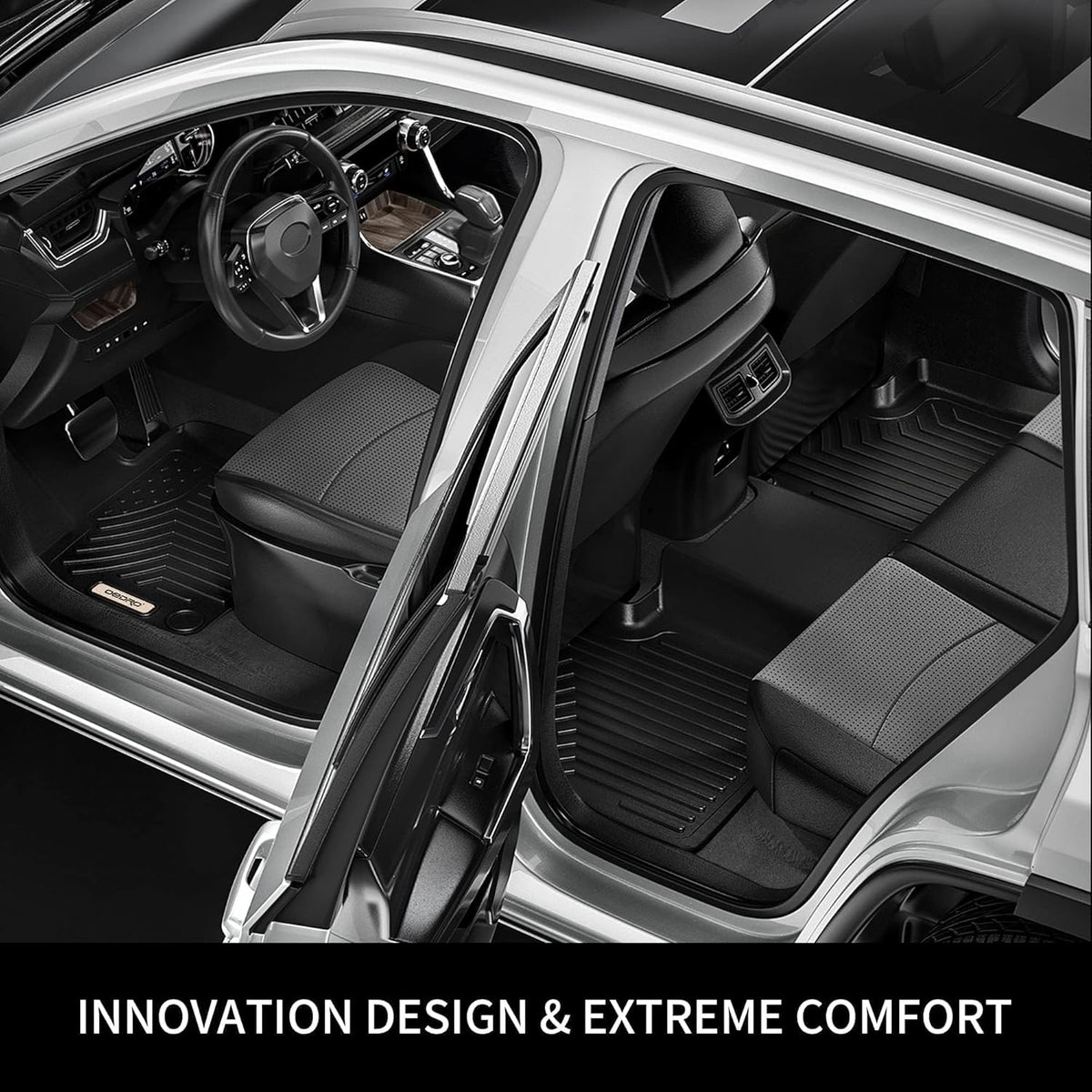 Floor Mats for 2020-2023 Toyota Highlander W/ 2nd Row Bench or Bucket Seats w/Center Console