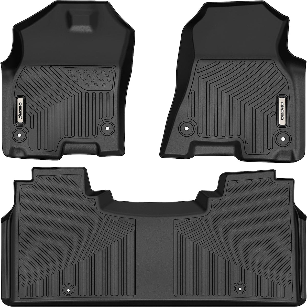 OEDRO Floor Mats Compatible with 2019-2023 Dodge Ram 1500 New Body Crew Cab (NOT for Classic Models), Front Row Bucket Seats, with Under Seat Storage Box, Black TPE All-Weather Guard - Custom Fit