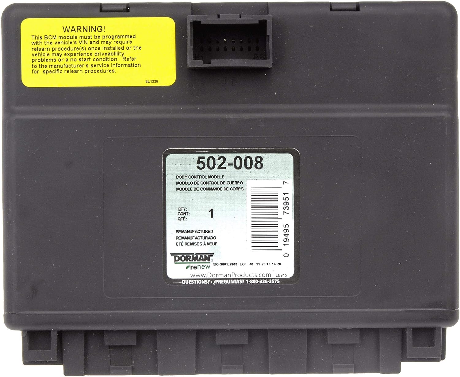 Dorman 502-008 Remanufactured Body Control Module Compatible with Select Chevrolet / GMC Models
