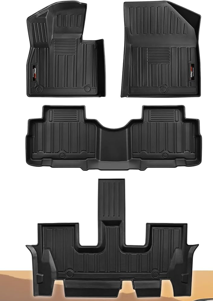 Jdeymat  Floor Mats For Hyundai Palisade 2020-2025,  3 Row & Cargo Liner  & Backrest Mat All Weather TPE Rubber Protection Mat for Palisade 7 & 8 Seats Accessories