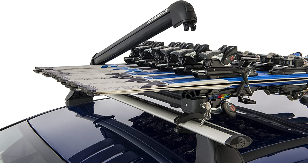 Rhino-Rack Carrier for Skis, Snowboards, Fishing Rods, Paddles, Skateboards, Water Skis, Wakeboard &amp; More, Universal Mounting, Easy to Use, Locking, Lightweight &amp; Heavy Duty, Suitable for All Vehicles