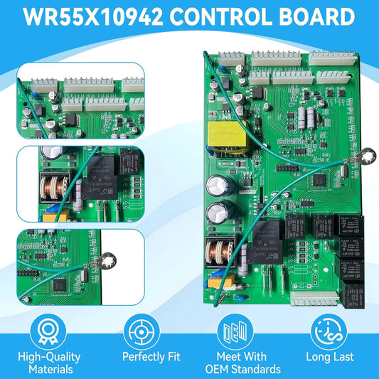 WR55X10942 Replacement Control Board for GE Refrigerator,Direct Fit Main Control Board/Motherboard,Replaces PS2364946, WR55X10942P, WR55X11130, WR55X10552, WR55X10656, WR55X10996, WR55X11072