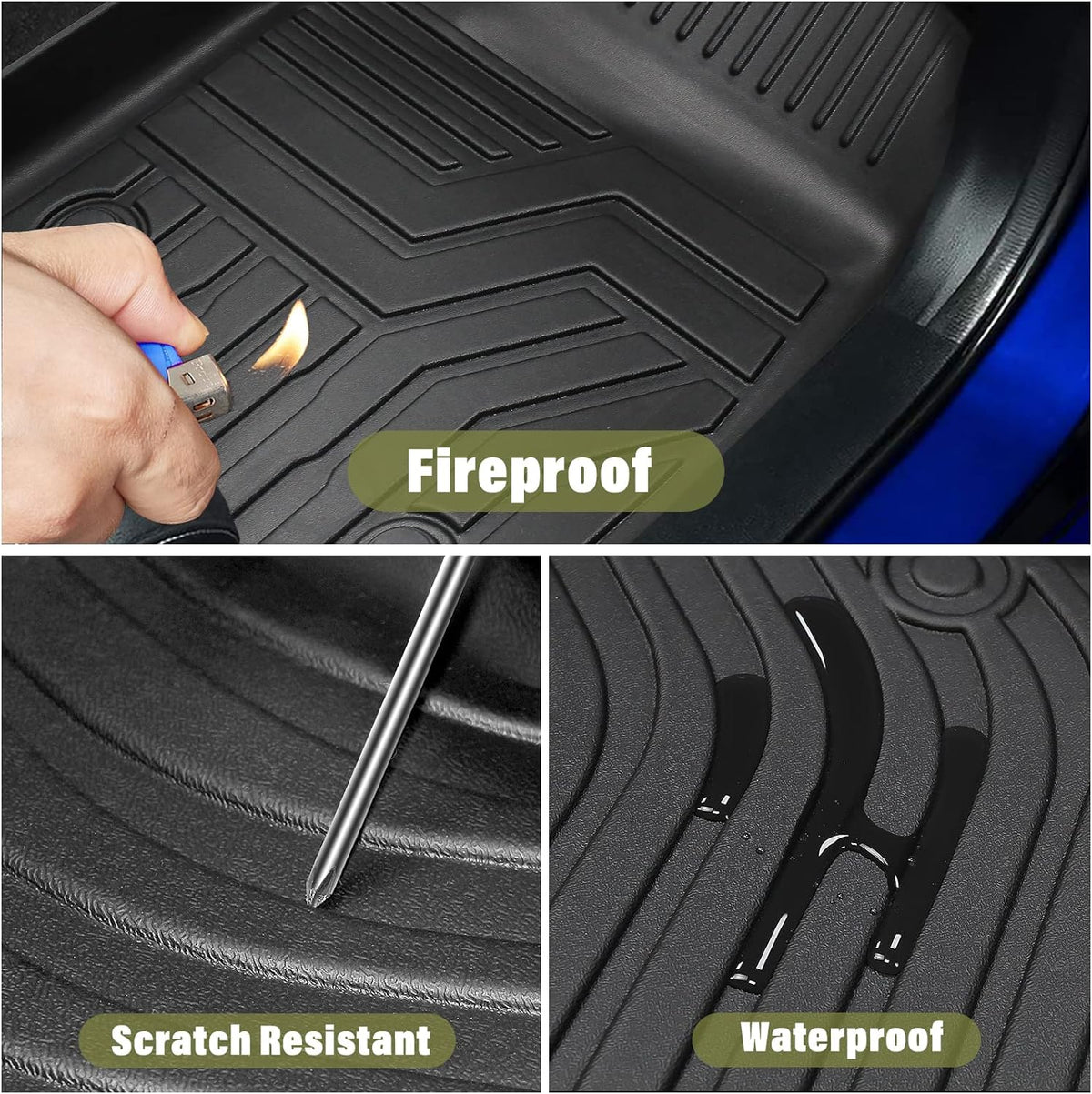 Floor Mats for Honda Accord 2018-2022, 3D TPE Floor Liners All Weather Protection, 1st and 2nd Row Full Set Car Mats, Black