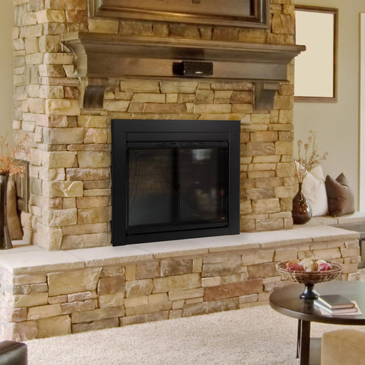 Pleasant Hearth Alpine Fireplace Glass Door Black AN-1010 37-1/2"L x 30"H